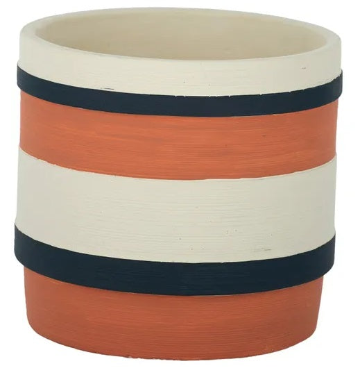 BANDED CEMENT POT