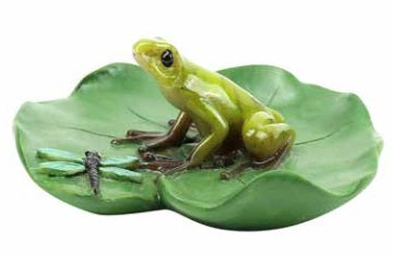 Frog And Dragonfly On Lilypad