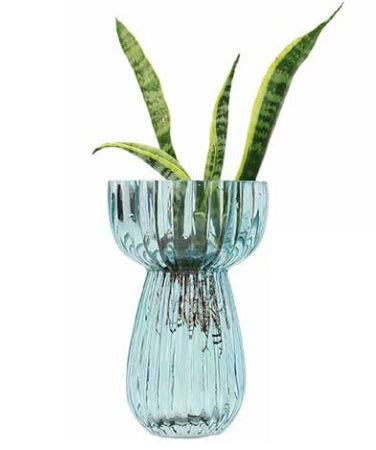 Tall Glass Pedestal Water Planter