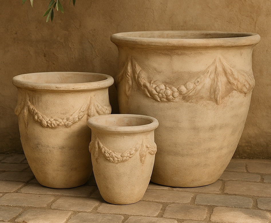 Antique Terracotta Pot - Coconut Flower