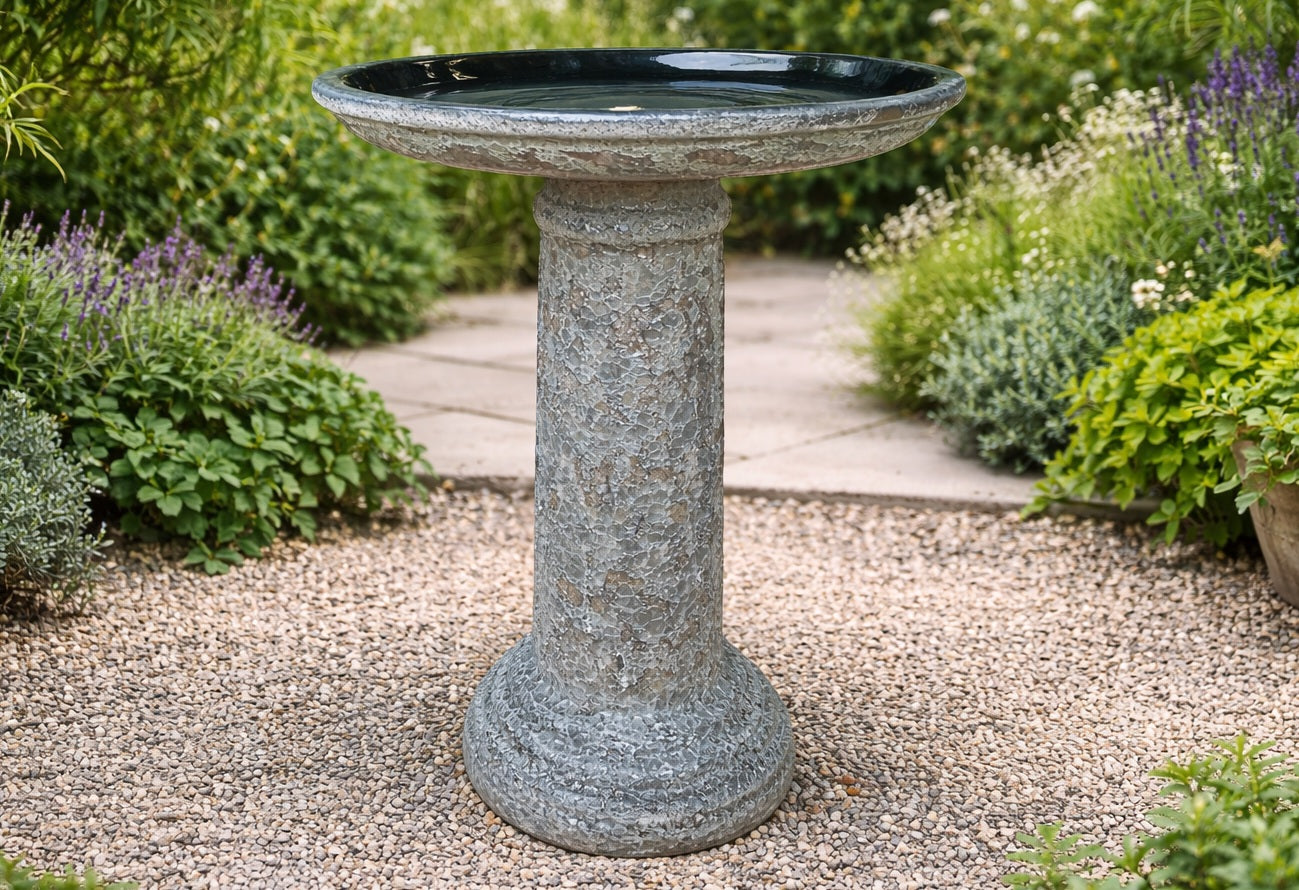 Bird Bath - Ceramic Bubble Black