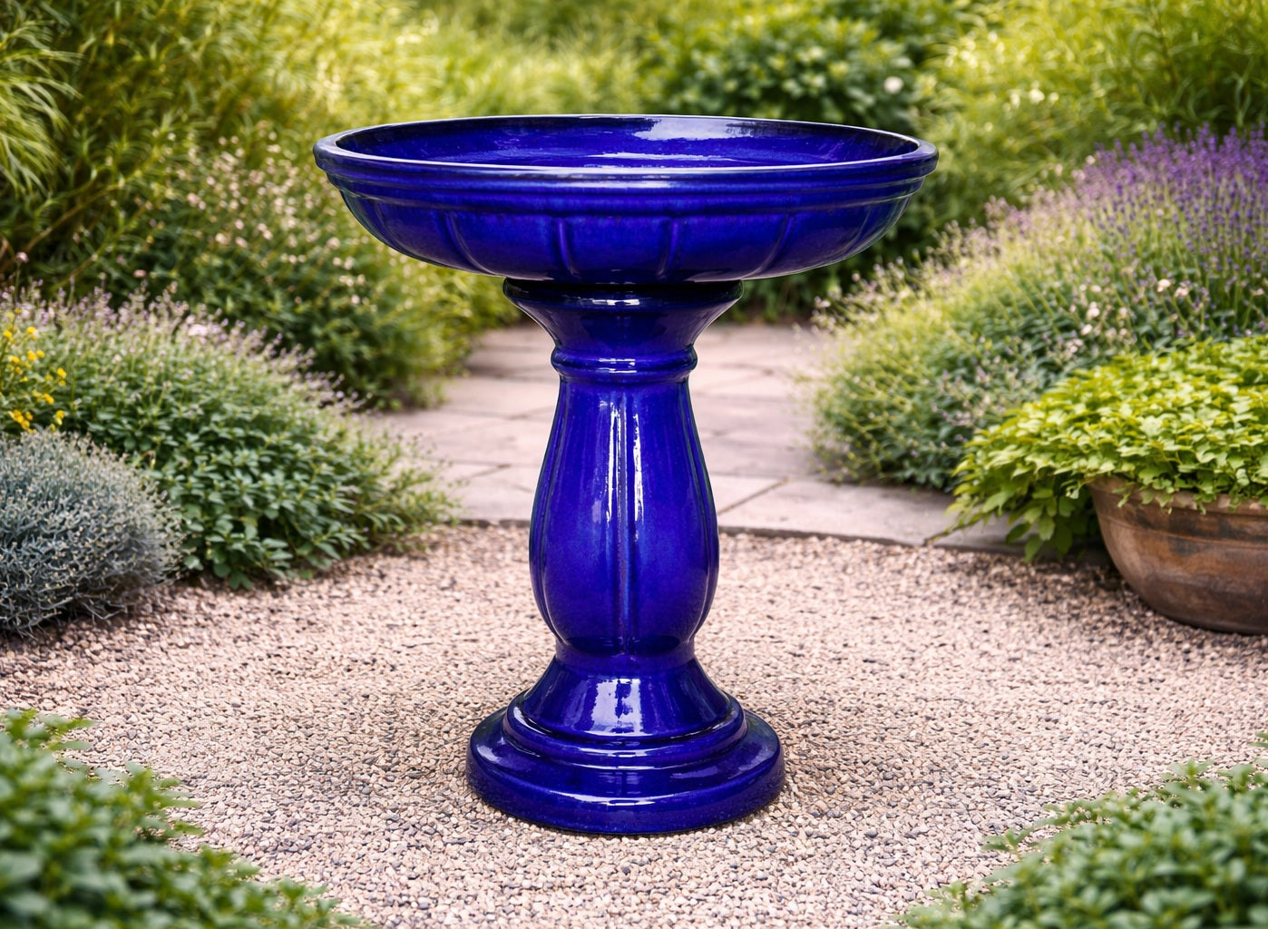Bird Bath - Ceramic Juicy Blue