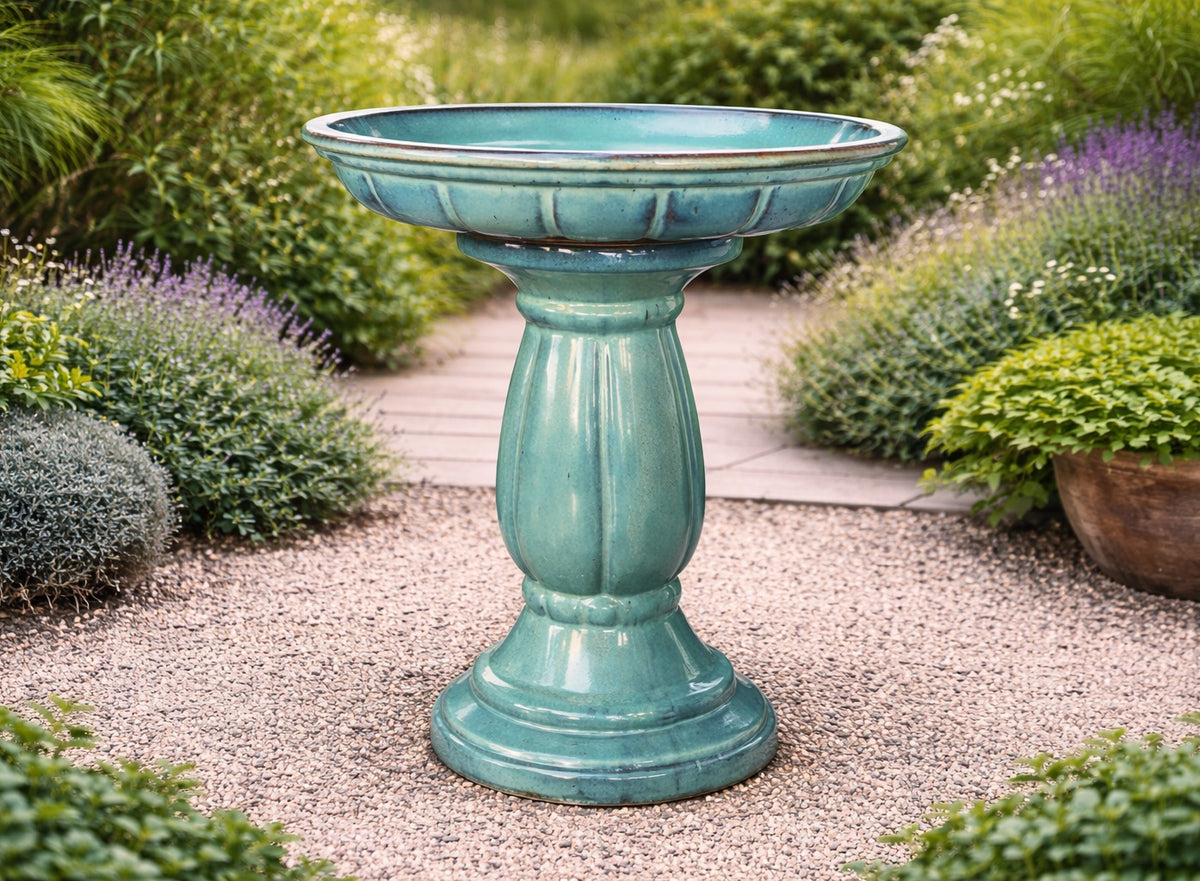 Bird Bath - Ceramic Juicy Green