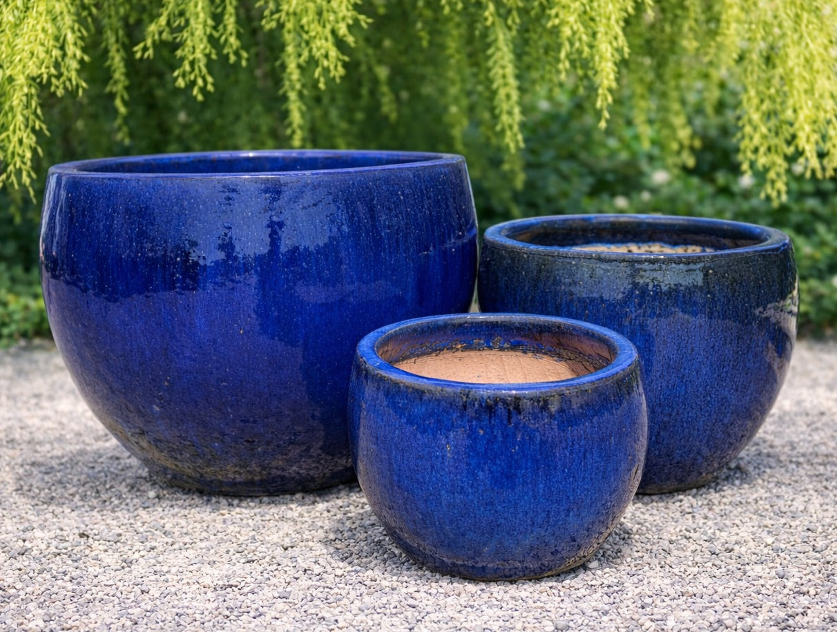 Ceramic Short Egg Pot - Juicy Blue
