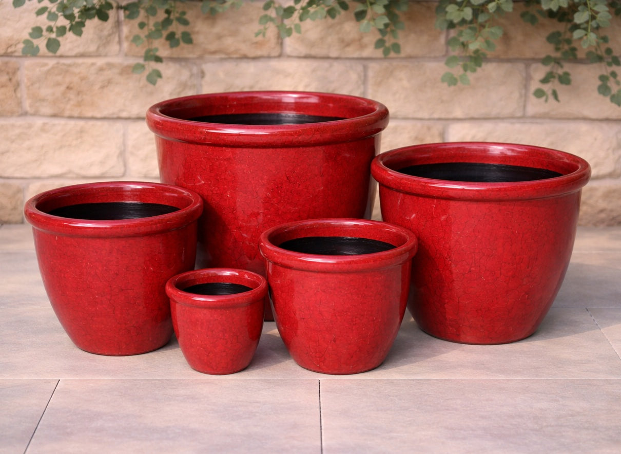 Decor 352 Pot - Gloss Juicy Red