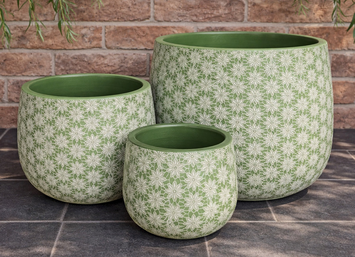 Decor Bunge Daisy Pot - Green