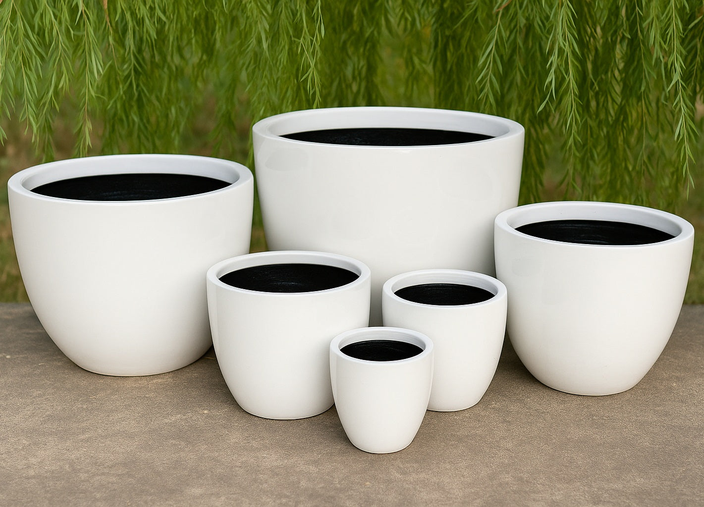 Decor Tall Egg Pot - Gloss White