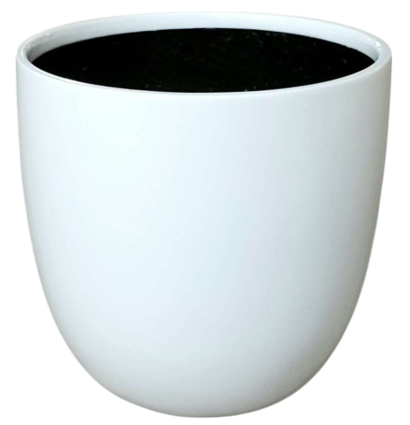 Egg Fibreglass Pot - Gloss White
