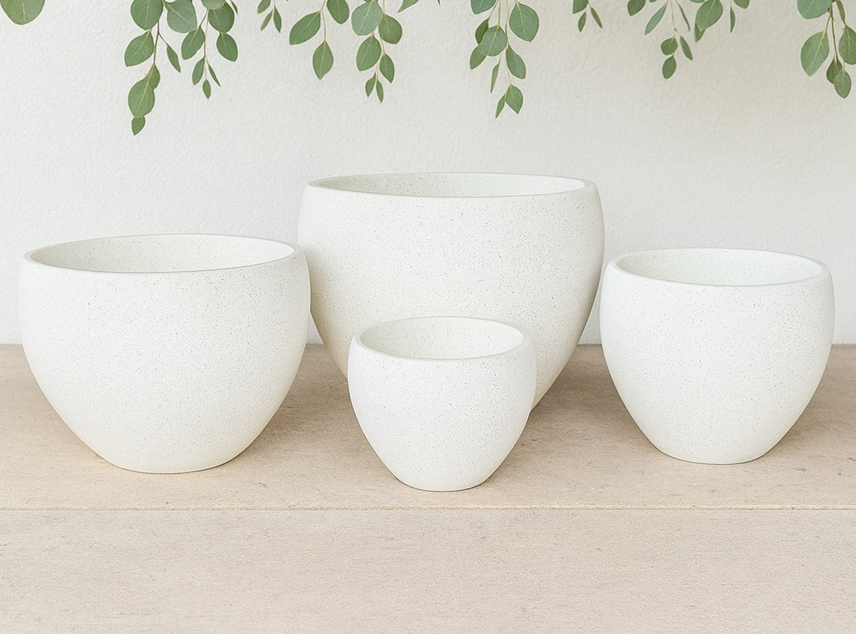 Kona Fibrecrete Pot - Terrazzo White