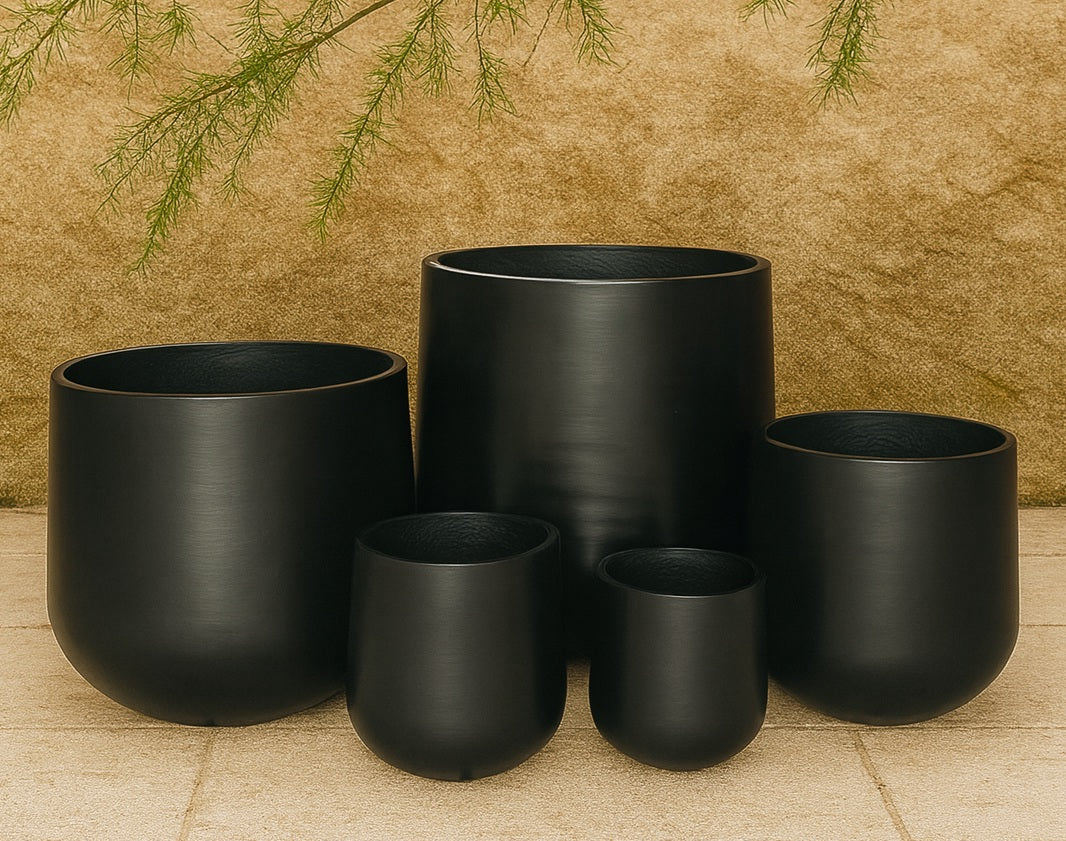 Bundy Glass-Reinforced Concrete Planter - Charcoal