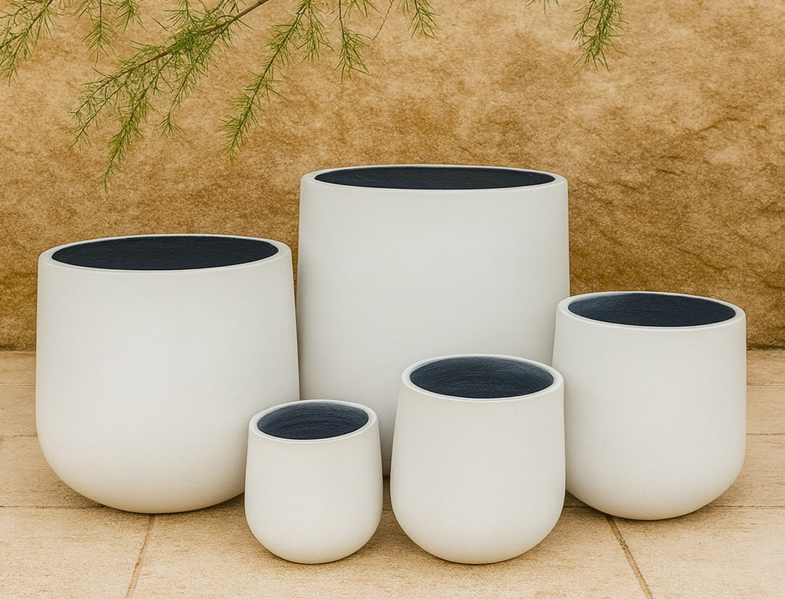 Bundy Glass-Reinforced Concrete Planter - Matt White