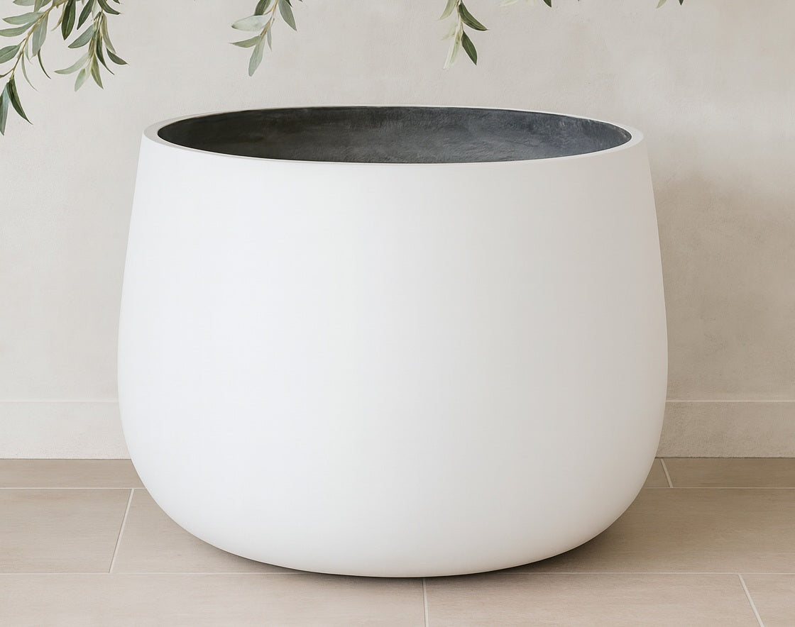 Bunge Glass-Reinforced Concrete Tub - Matt White