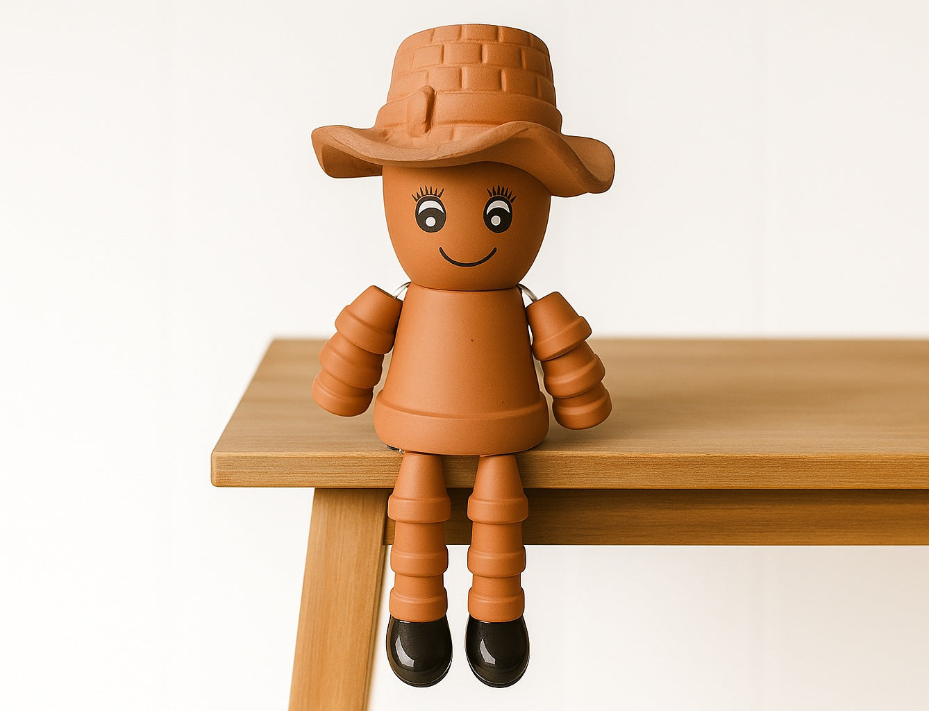 Pot Lady with Hat - Terracotta