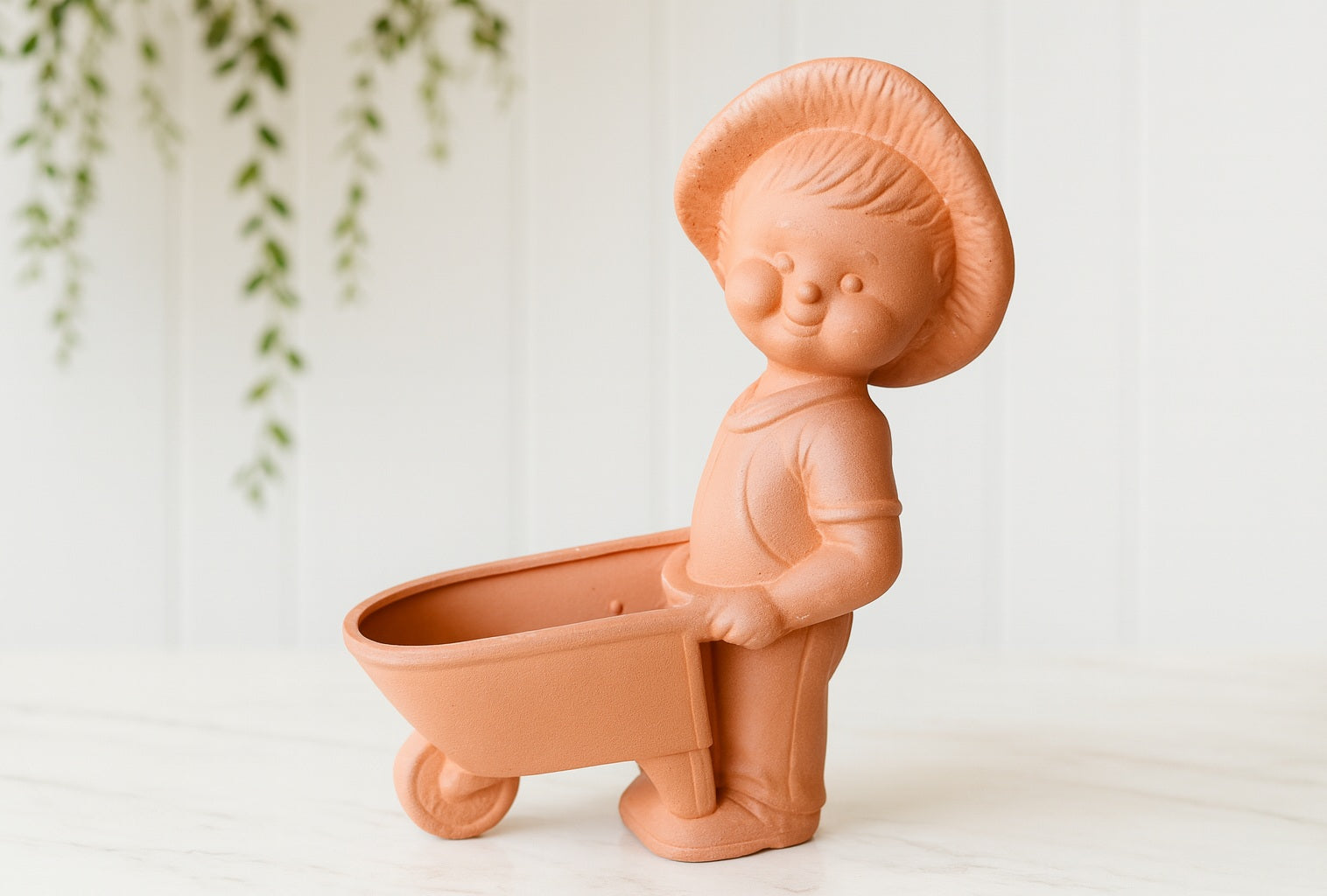 Boy with Wheelbarrow - Terracotta