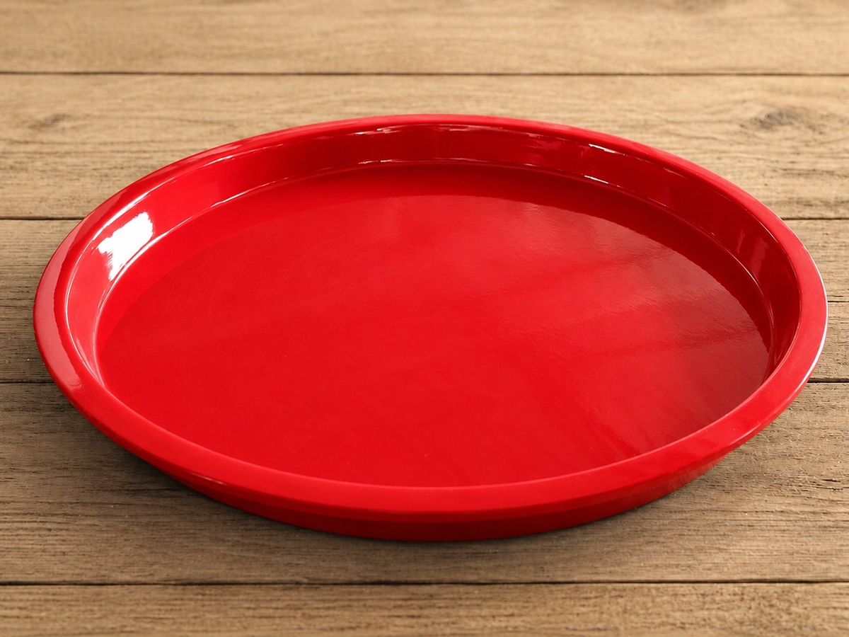 Round Rim Fibreglass Saucer - Gloss Red