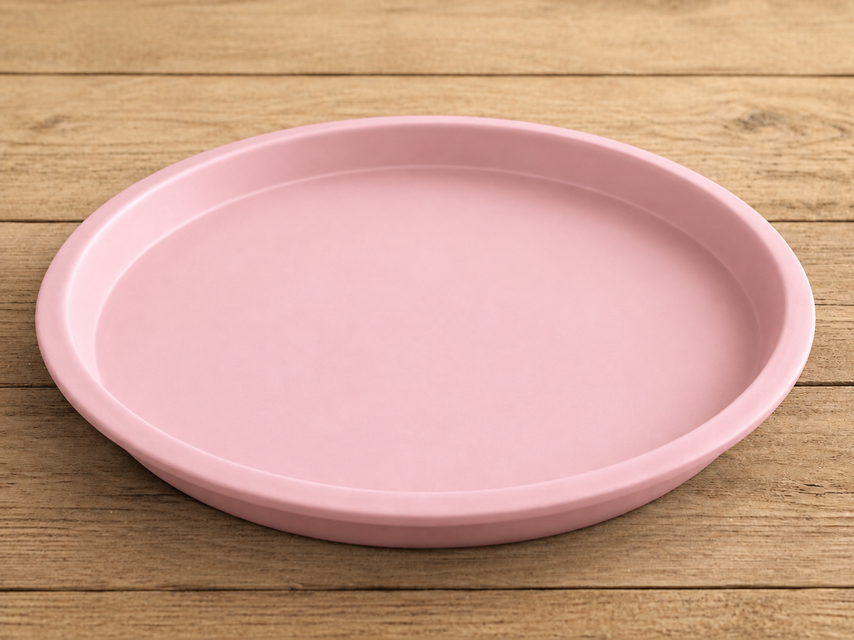Round Rim Fibreglass Saucer - Matt Dusty Pink