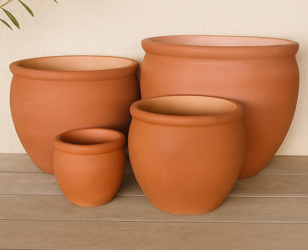 Tuscan Terracotta Pot - Tall Flat Rim
