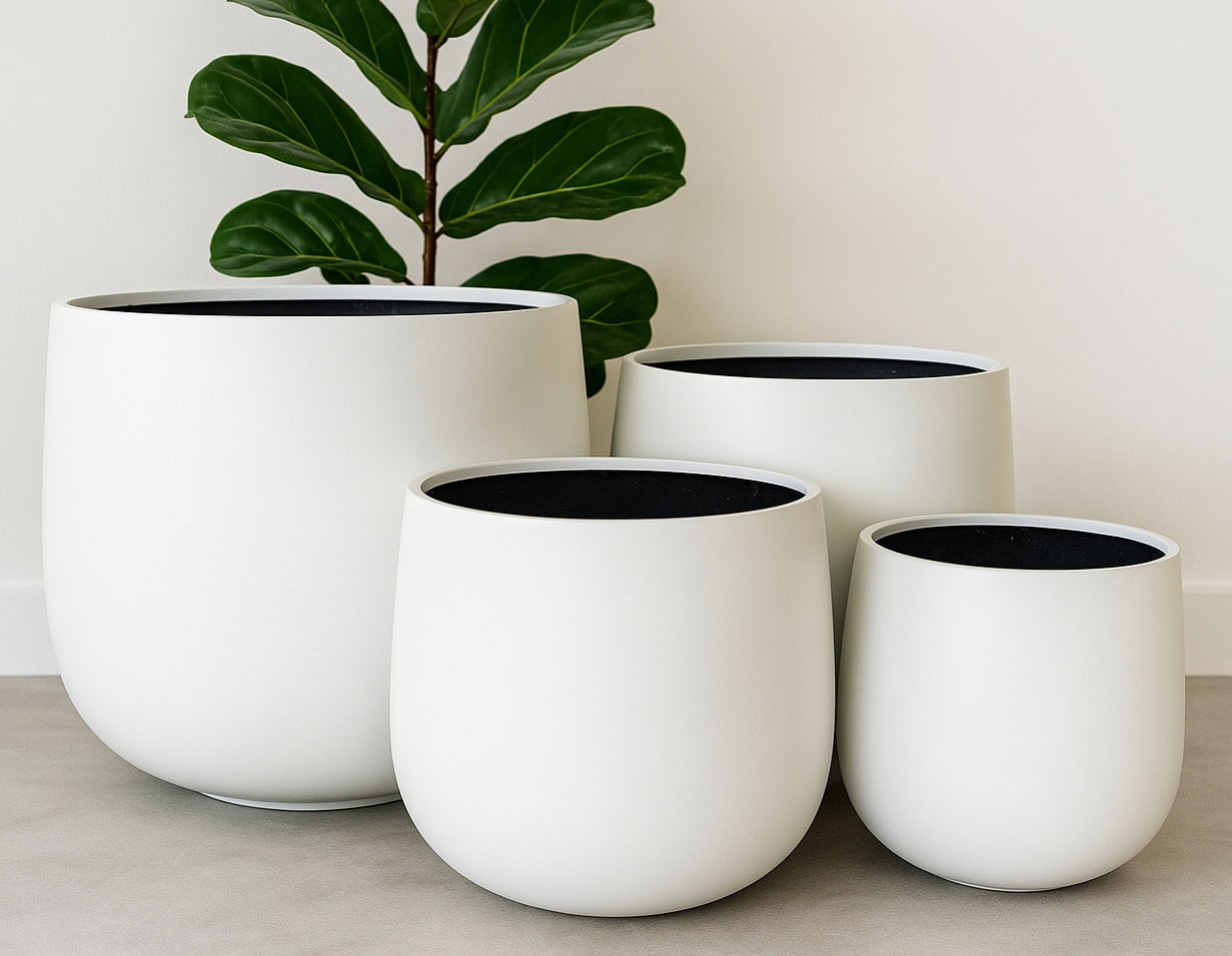 Bunge Fibreglass Pot - Matt White