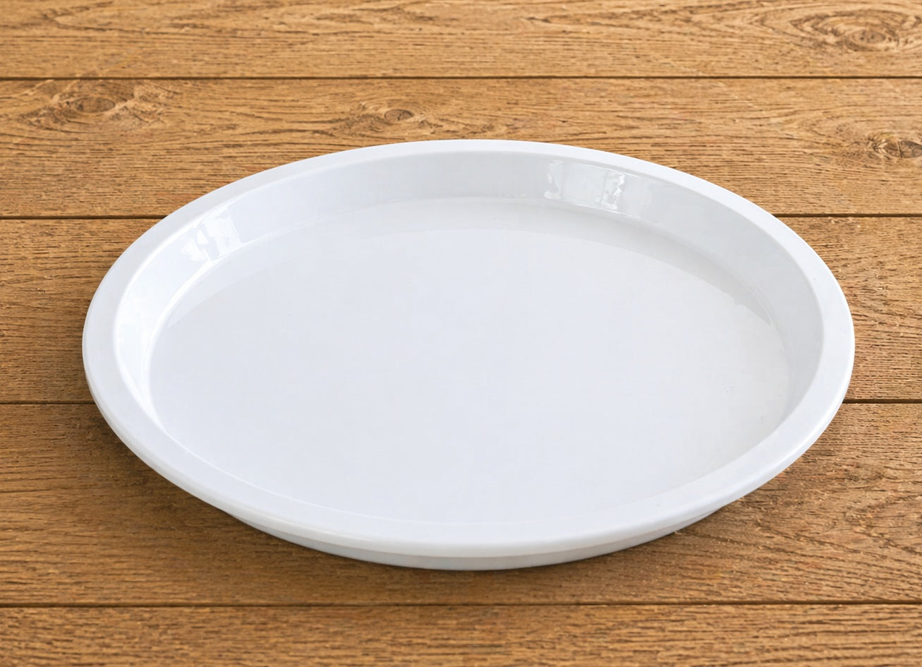 Round Rim Fibreglass Saucer - Gloss White