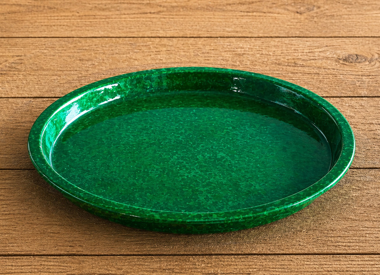 Round Rim Fibreglass Saucer - Gloss Juicy Green