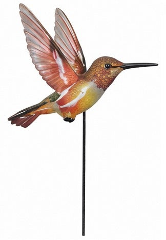 Metal Bird on Garden Stake