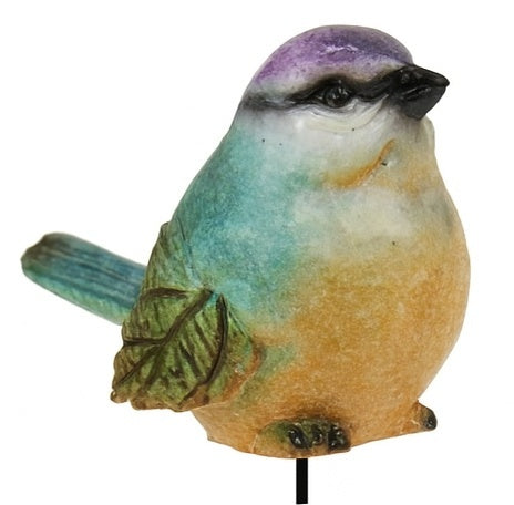 Marble Bird on Garden Stake