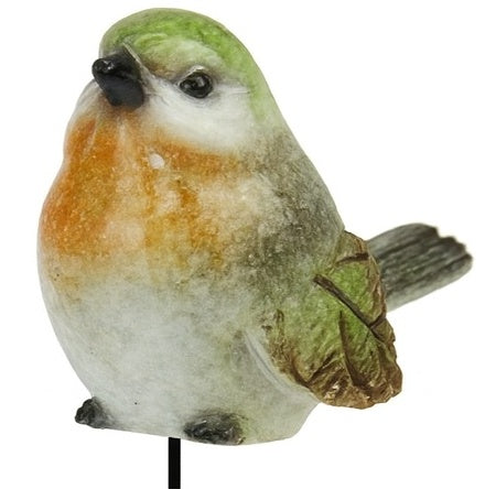 Marble Bird on Garden Stake