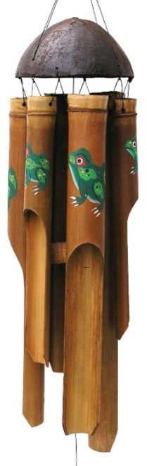 Wind Chime Bamboo Painted Frog