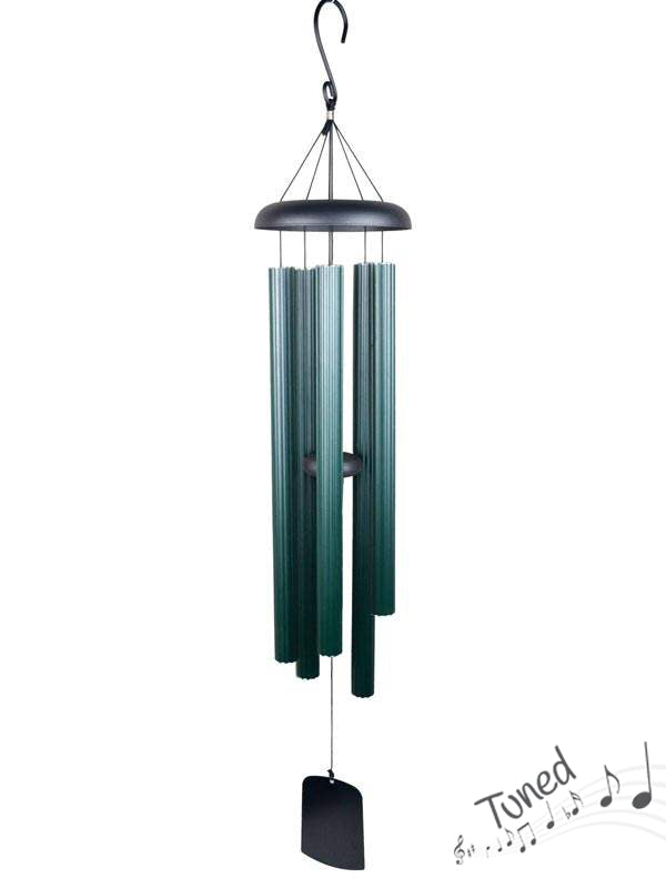 Wind Chime - Green - 5-Tubes Harmonious Columns Tuned Metal