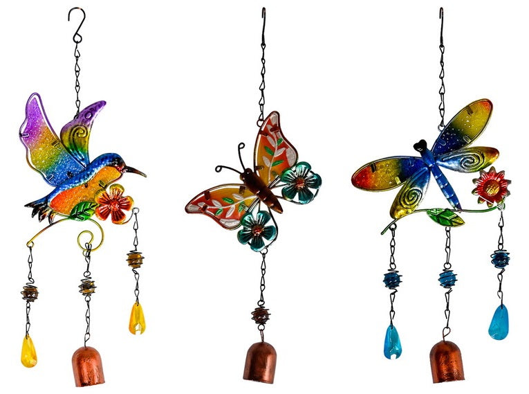 Wind Chime Glass Metal Critter