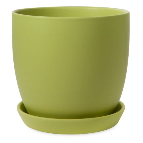 Tulip Pot with Saucer - Peridot