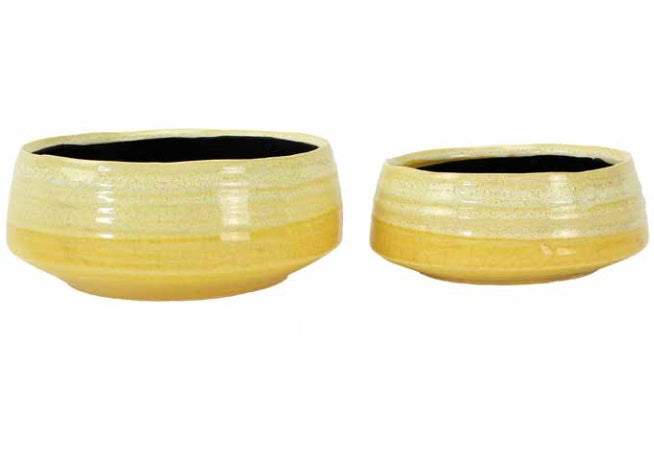 Tremargat Concave Ceramic Bowl Yellow