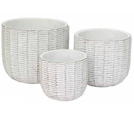 Gemma Weave Pot White