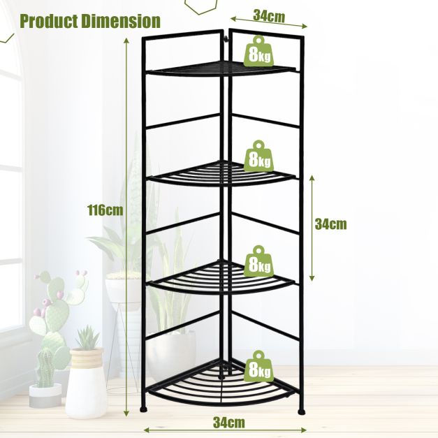 Plant Stand - 4-Tier Folding Corner Plant Tower