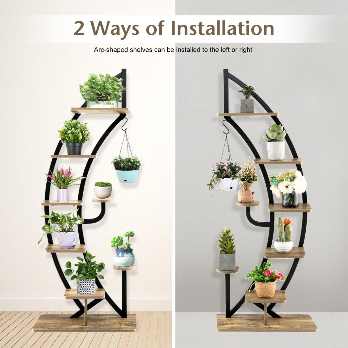 Plant Stand - 6-Tier Crescent Plant Tower