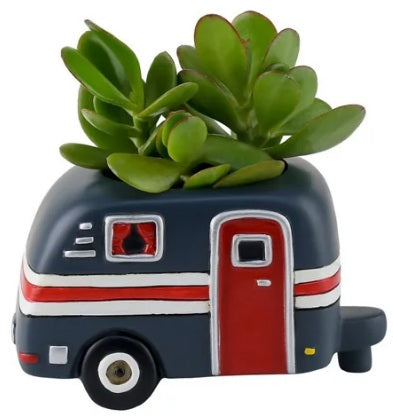 Allen Designs Planter - Camper Life - Dark Grey & Red