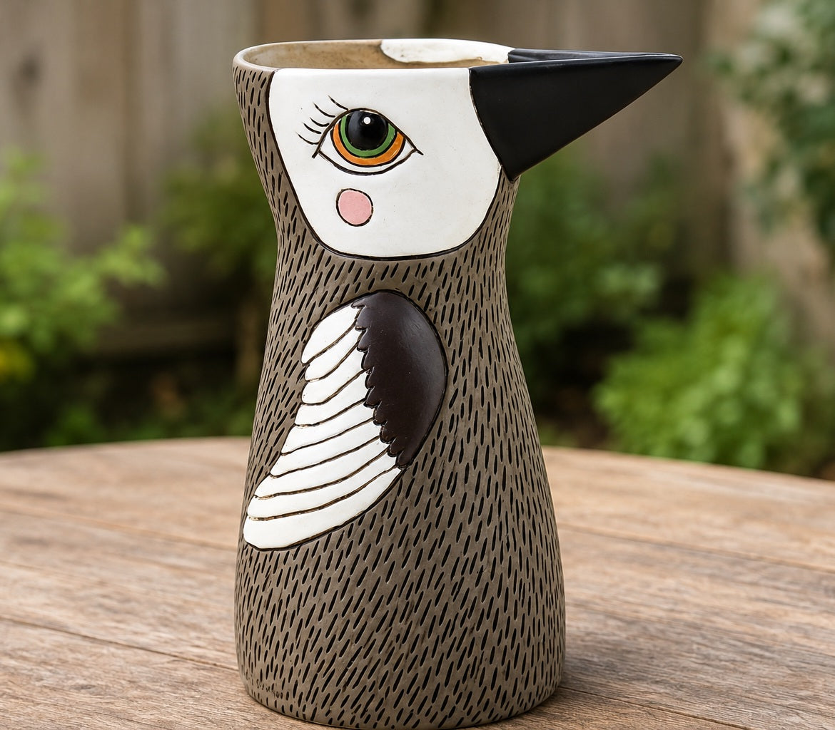 Allen Designs Watering Can Planter - Bird - Brown
