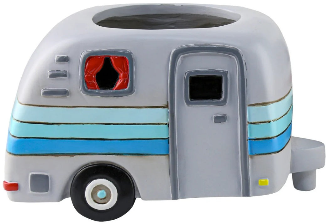 Allen Designs Planter - Happy Camper - Grey & Blue