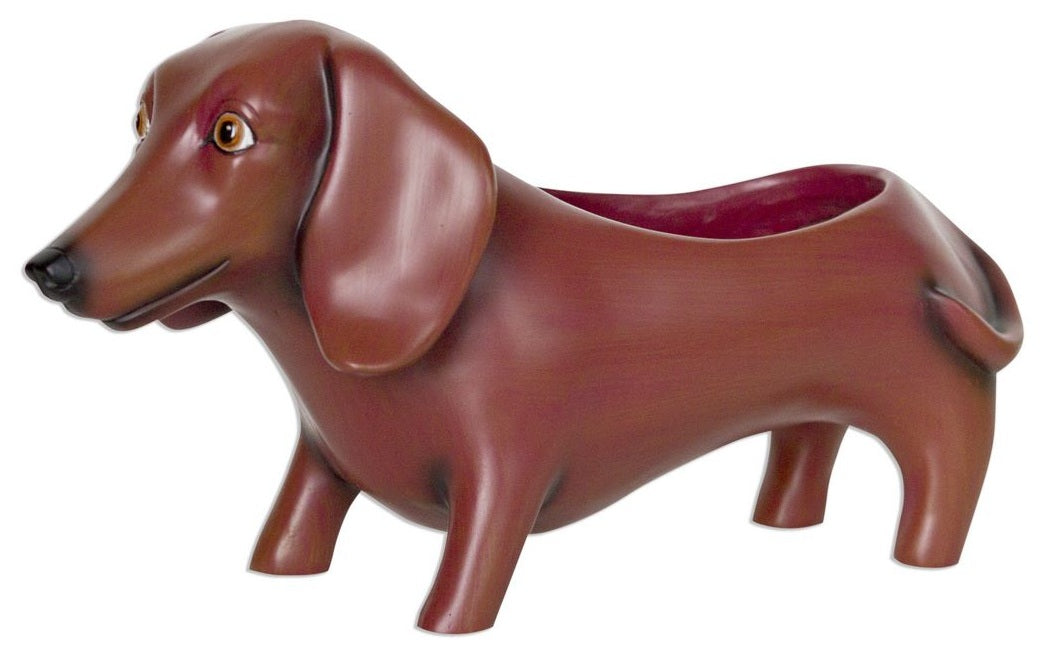 Oscar Daschund Planter - Brown