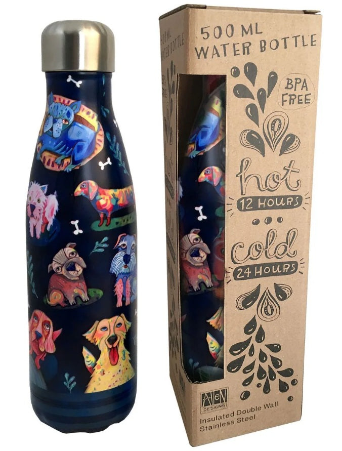 Allen Designs Double-Wall Insultated Water Bottle - Dog Park