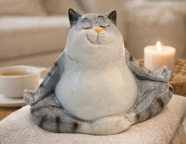 Cat Meditating - Blue