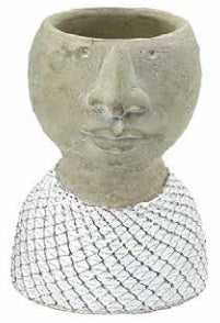 Head Planter With White Mesh Top