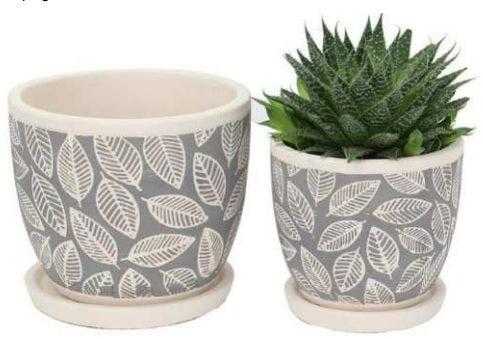 Autumn Leaf Planter with Saucer
