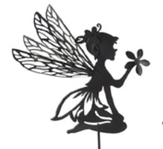 Sitting Fairy Stake Black