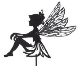 Sitting Fairy Stake Black