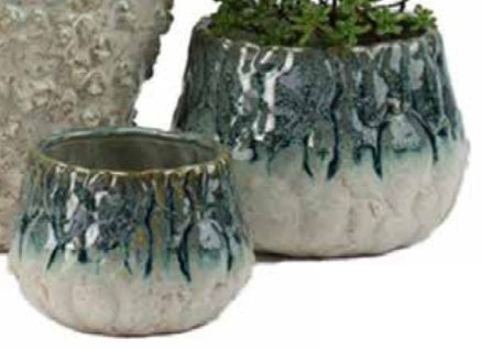 Sea Scape Glazed Ceramic Planter