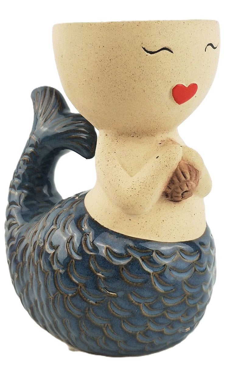 Mermaid Planter Blue