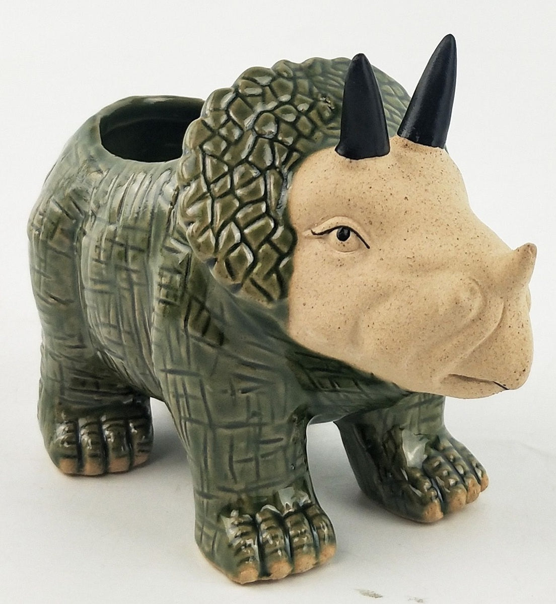 Dinosaur Planter - Dark Green