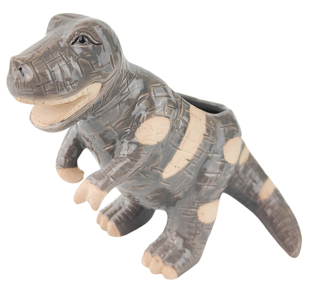 T-Rex Dinosaur Planter - Grey