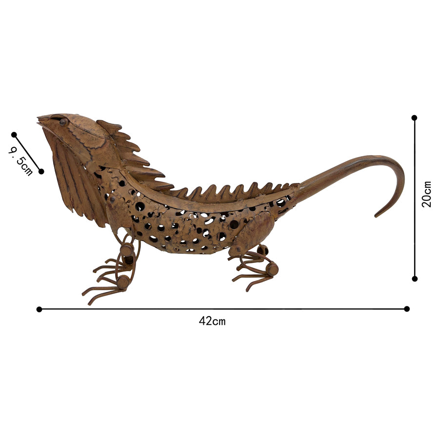Australian Bearded Dragon Statue - Rustic